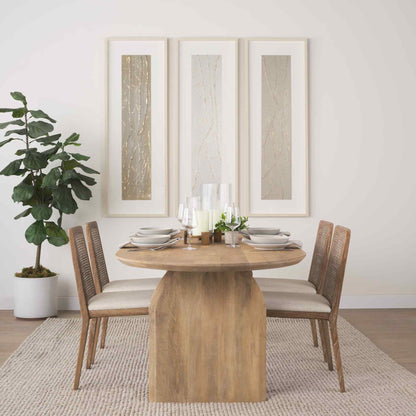 Mercana Clara Fabric Seat Armless Dining Chair 2PC