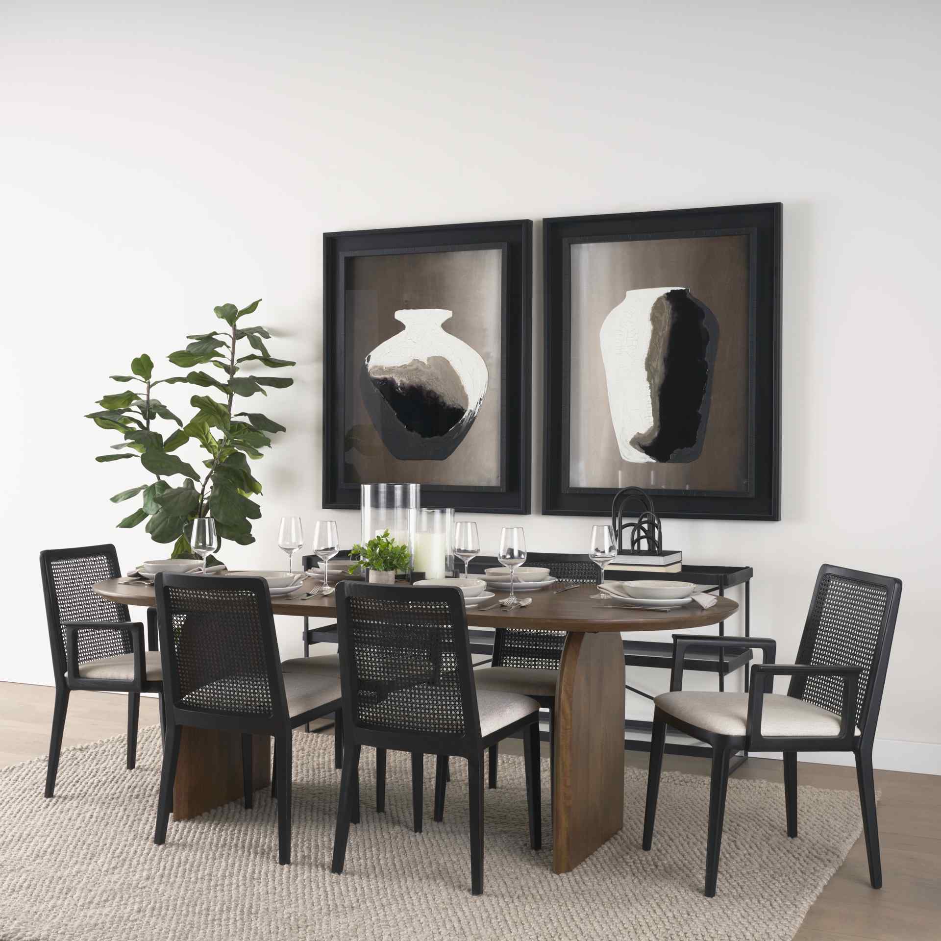 Mercana Clara Fabric Seat Armless Dining Chair 2PC