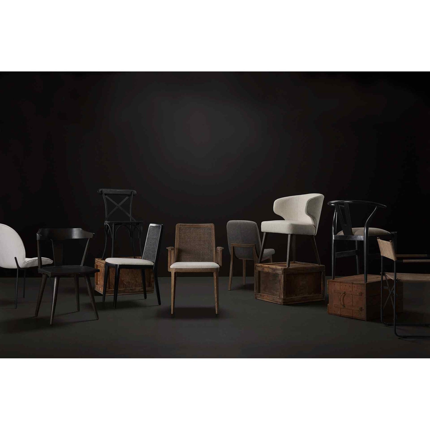 Mercana Clara Fabric Seat Armless Dining Chair 2PC