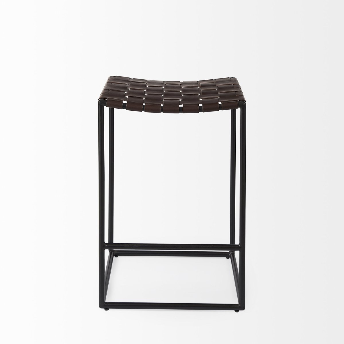 Mercana Clarissa Woven Leather Counter Stool