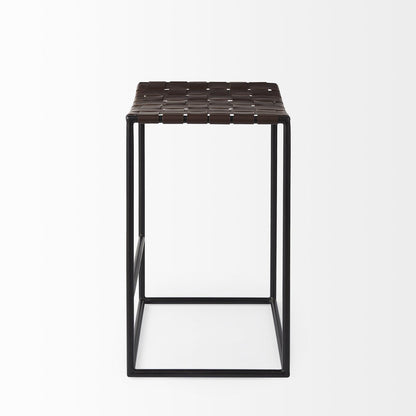 Mercana Clarissa Woven Leather Counter Stool