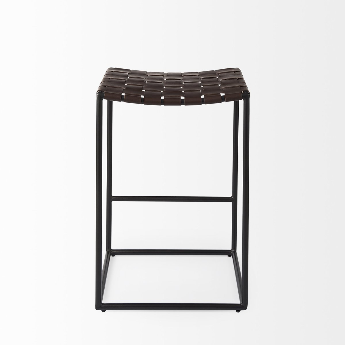 Mercana Clarissa Woven Leather Counter Stool