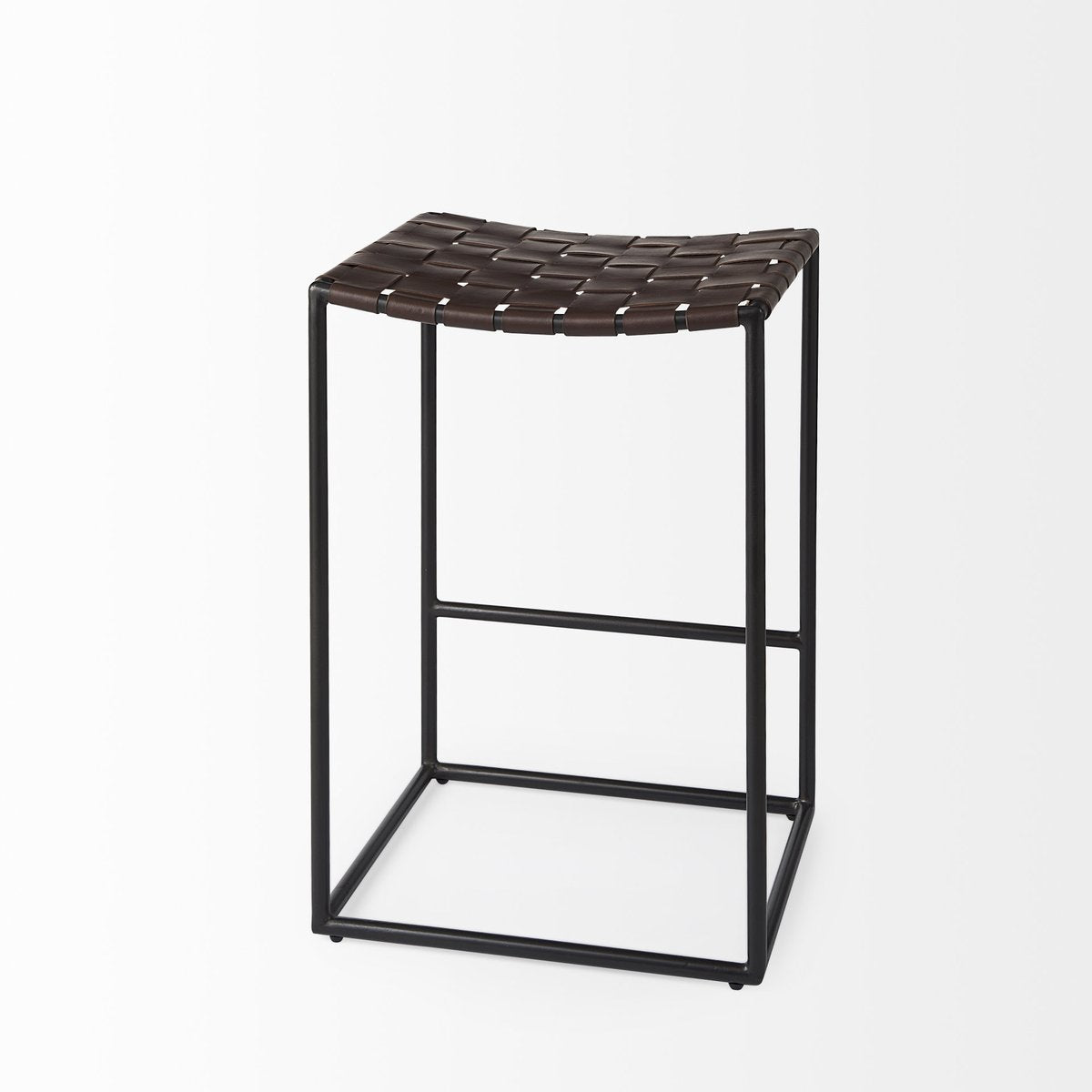 Mercana Clarissa Woven Leather Counter Stool