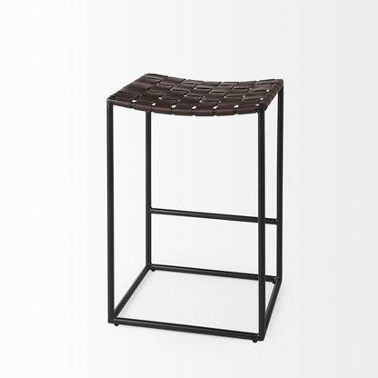 Mercana Clarissa Woven Leather Counter Stool