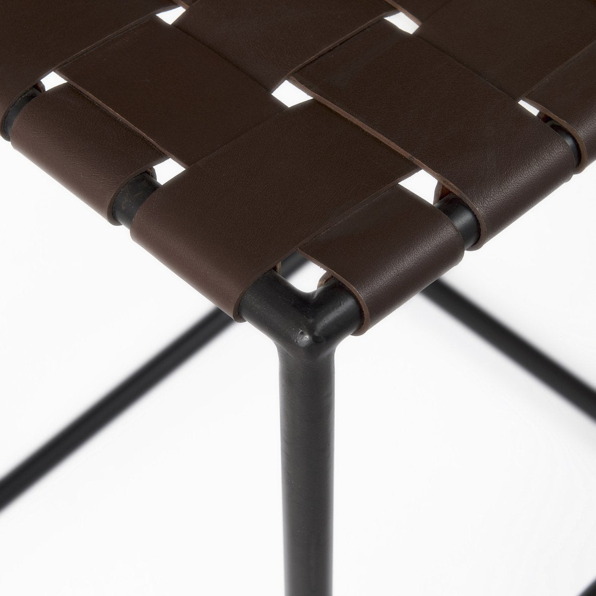 Mercana Clarissa Woven Leather Counter Stool