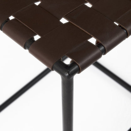 Mercana Clarissa Woven Leather Counter Stool