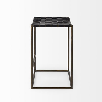 Mercana Clarissa Woven Leather Counter Stool