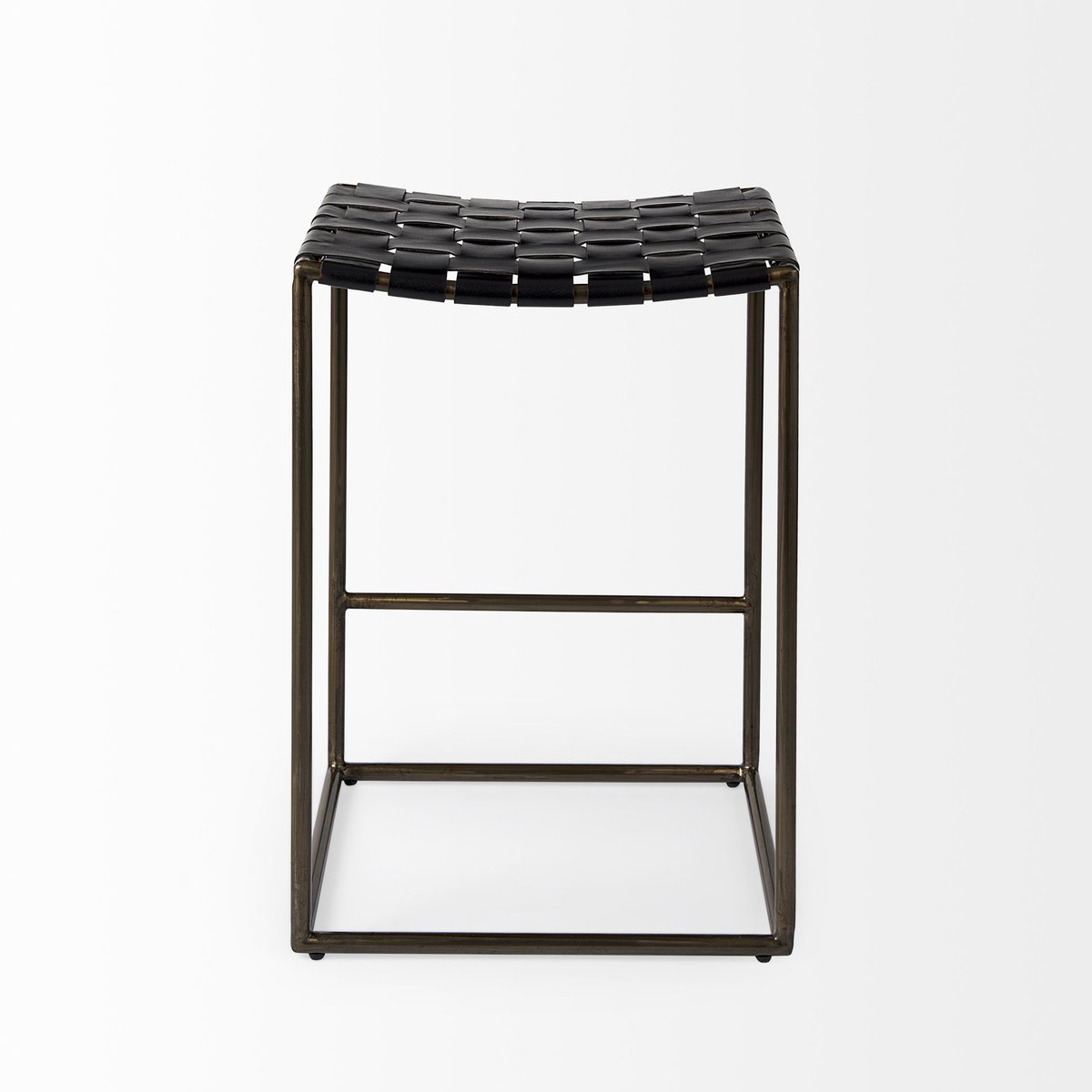Mercana Clarissa Woven Leather Counter Stool
