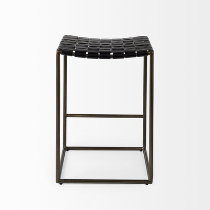 Mercana Clarissa Woven Leather Counter Stool