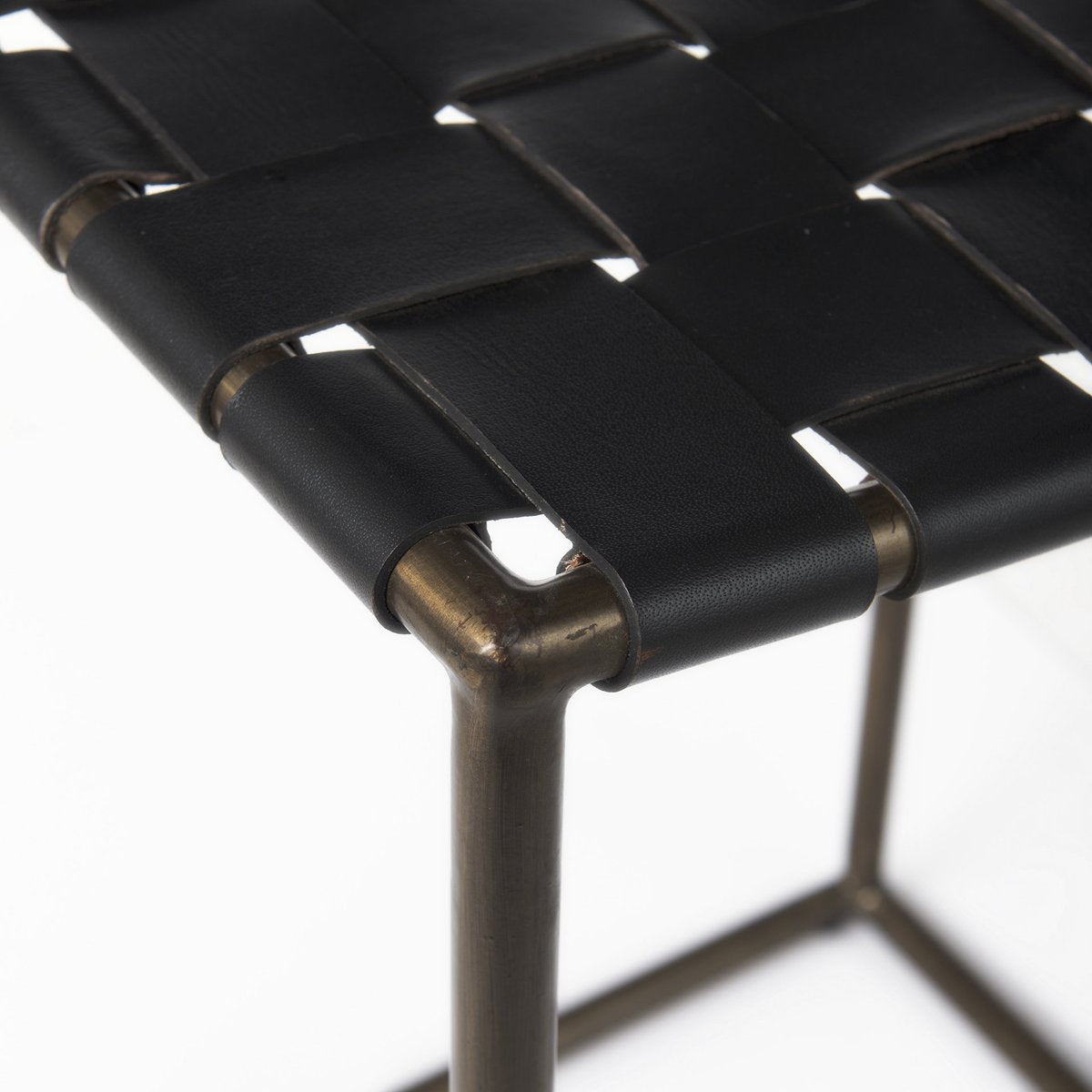 Mercana Clarissa Woven Leather Counter Stool