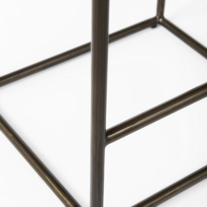 Mercana Clarissa Woven Leather Counter Stool