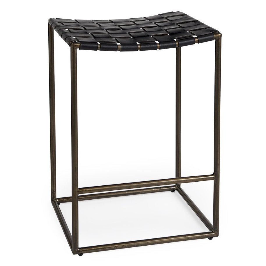 Mercana Clarissa Woven Leather Counter Stool