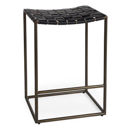 Mercana Clarissa Woven Leather Counter Stool