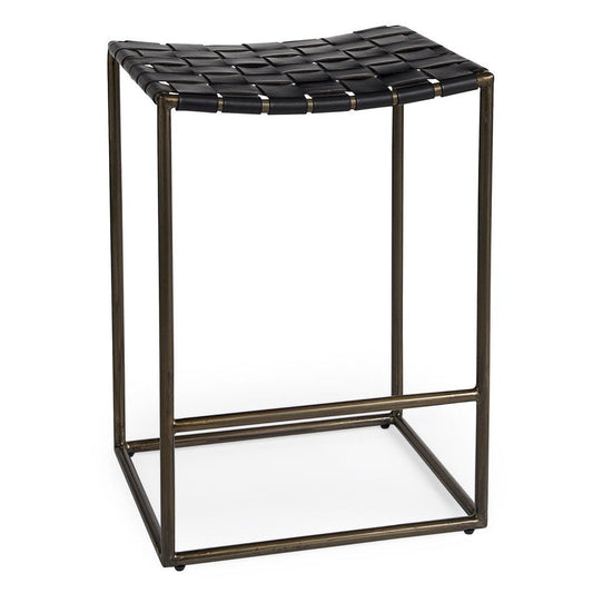 Mercana Clarissa Woven Leather Counter Stool