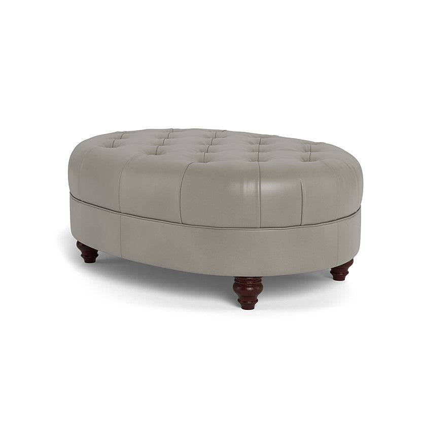 Classic Chesterfield-Inspired Leather Ottoman Retro Collection-Ottomans-Uptown Sebastian-LOOMLAN