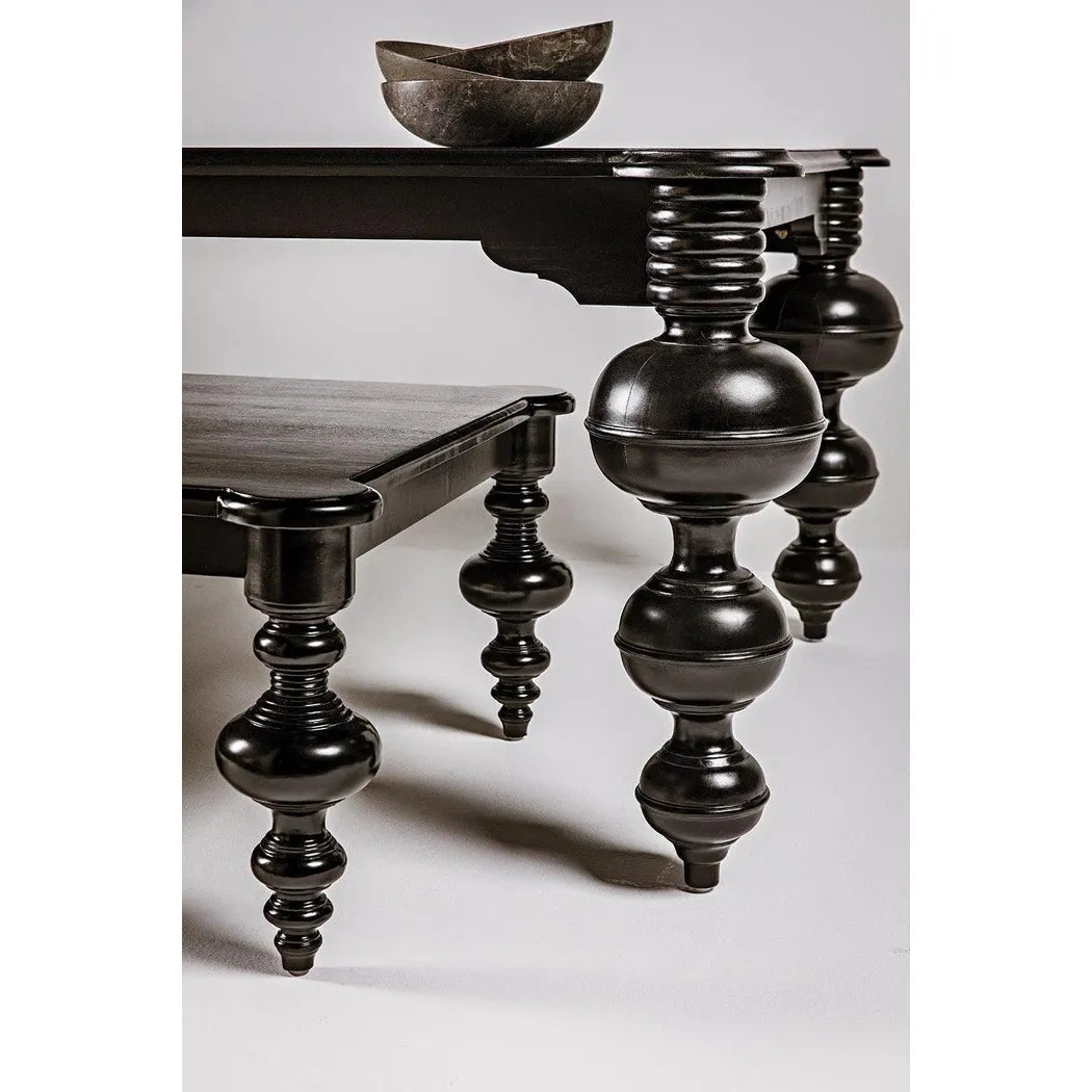 Noir Claudio Wood Black Rectangle Dining Table