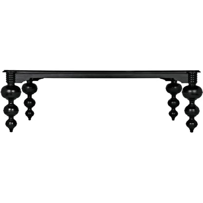 Noir Claudio Wood Black Rectangle Dining Table