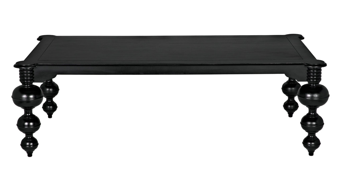 Claudio Wood Black Rectangle Dining Table-Dining Tables-Noir-Sideboards and Things