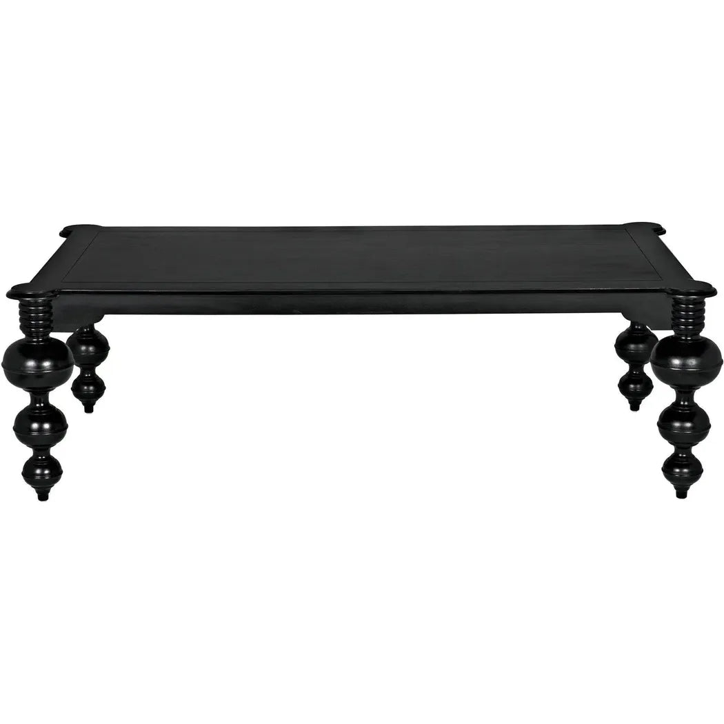Noir Claudio Wood Black Rectangle Dining Table