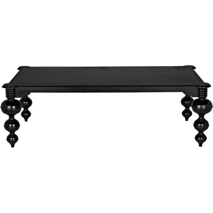 Noir Claudio Wood Black Rectangle Dining Table