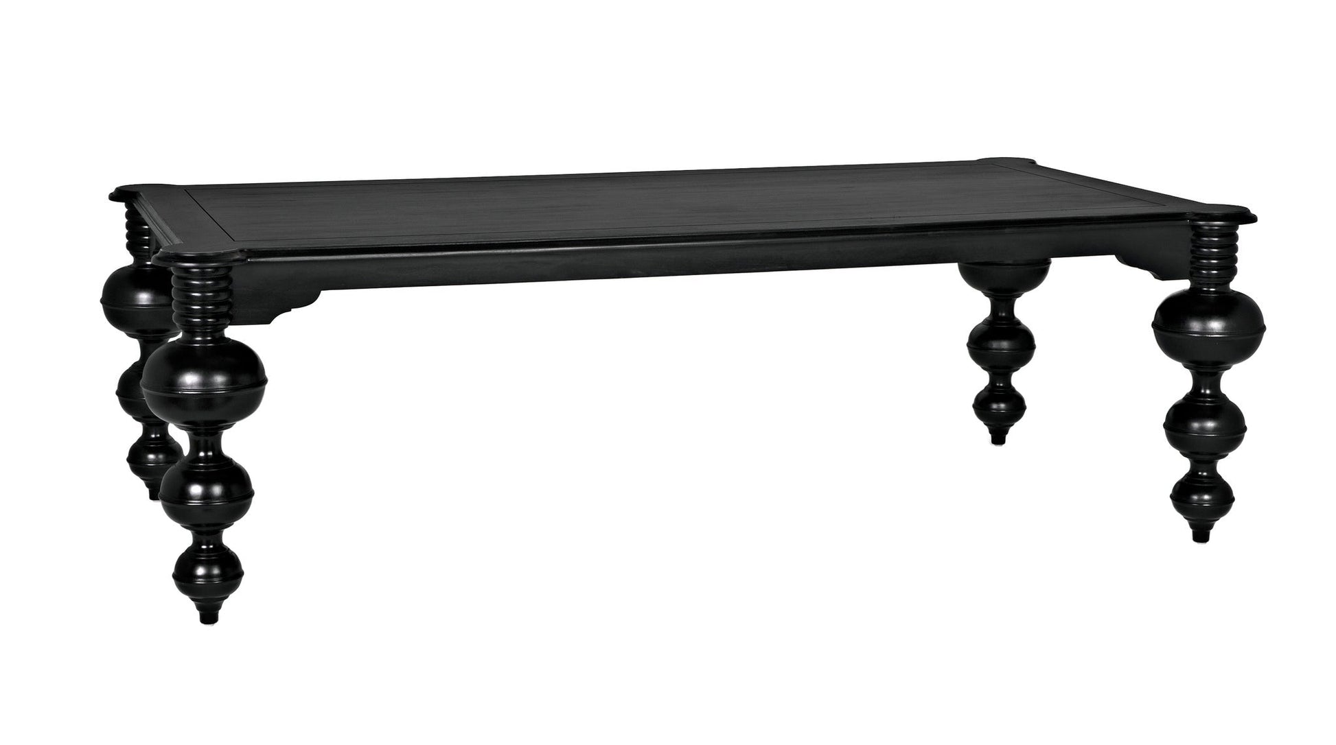 Claudio Wood Black Rectangle Dining Table-Dining Tables-Noir-Sideboards and Things