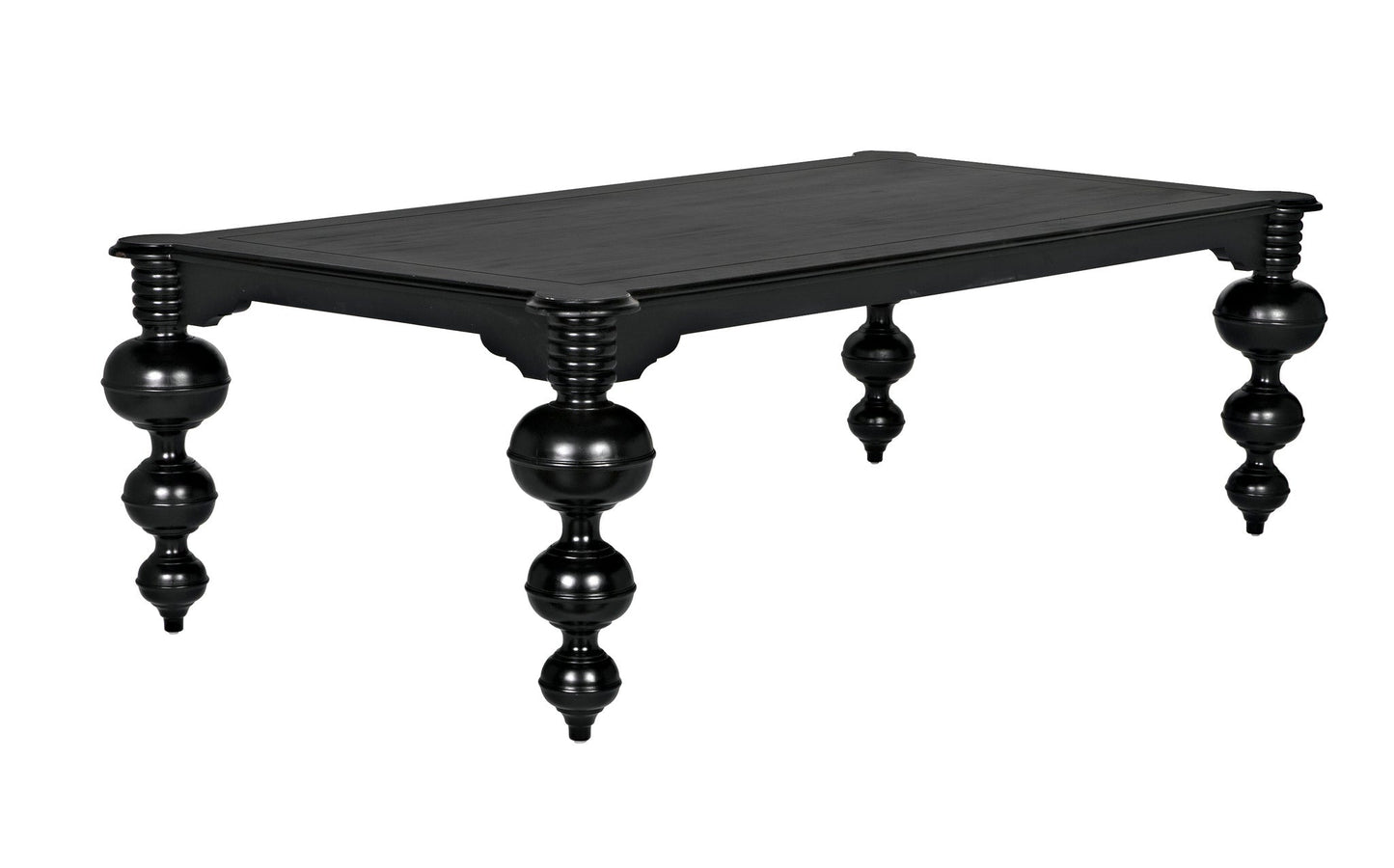 Claudio Wood Black Rectangle Dining Table-Dining Tables-Noir-Sideboards and Things