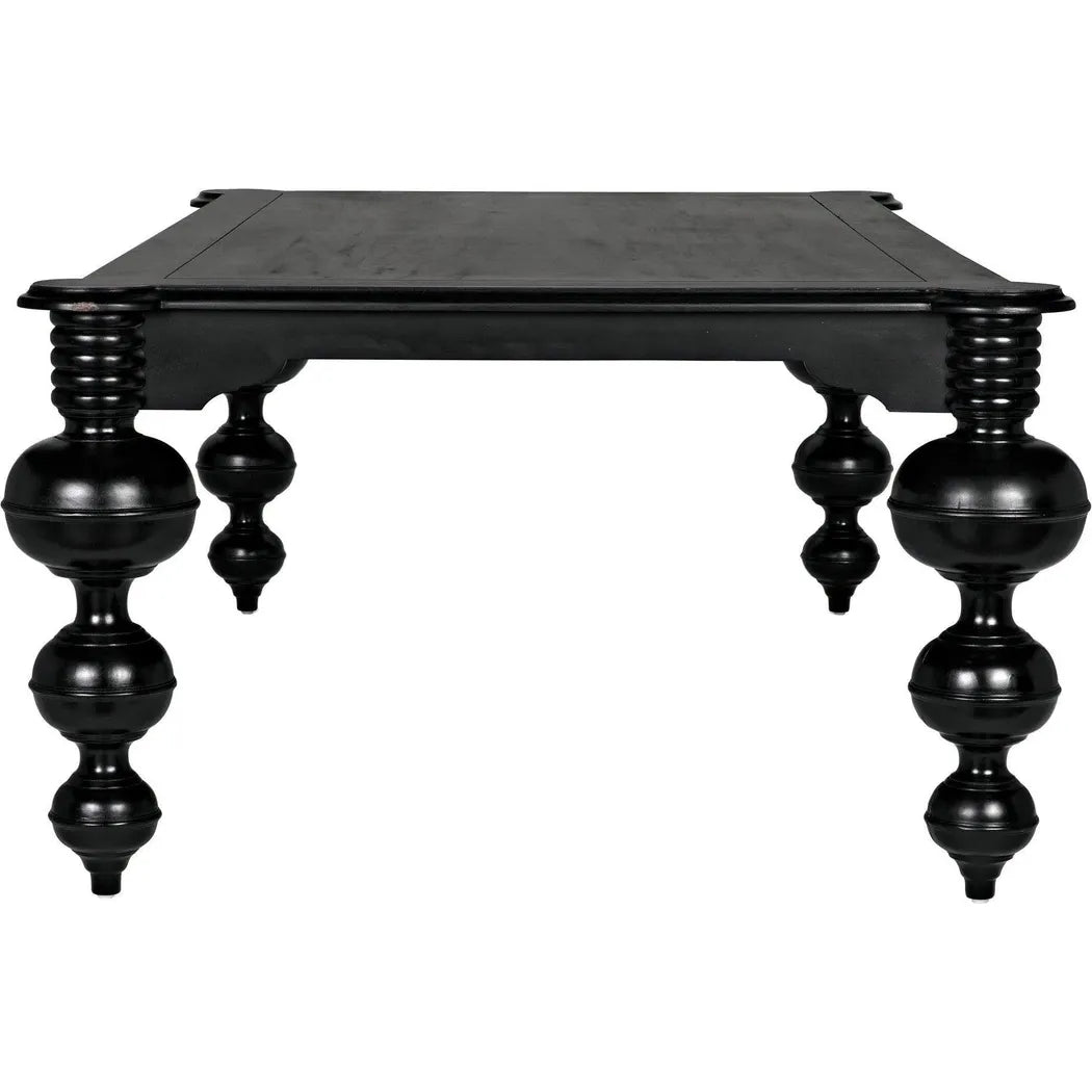 Noir Claudio Wood Black Rectangle Dining Table