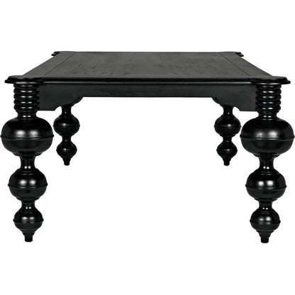 Noir Claudio Wood Black Rectangle Dining Table