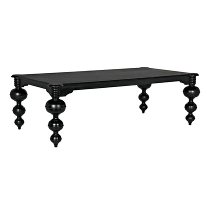 Claudio Wood Black Rectangle Dining Table-Dining Tables-Noir-Sideboards and Things