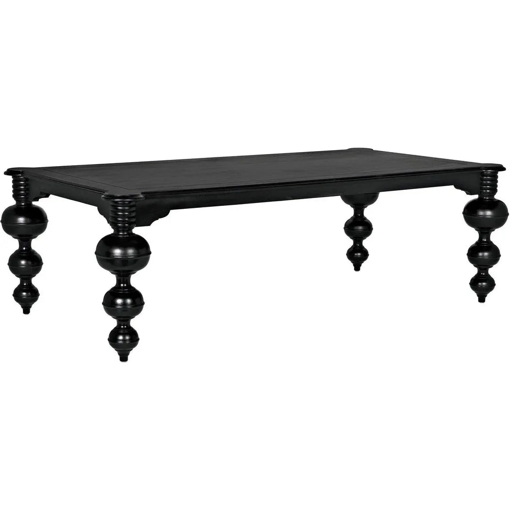 Noir Claudio Wood Black Rectangle Dining Table