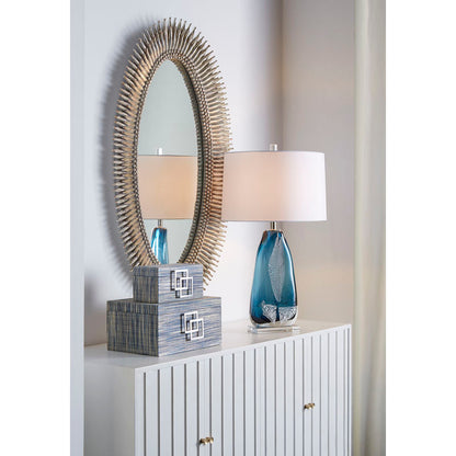 Wildwood Clauseen Blue Glass Table Lamp