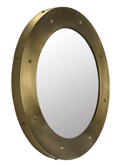 Clay Steel Vertical Large Mirror With Brass Finish-Wall Mirrors-Noir-Sideboards and Things