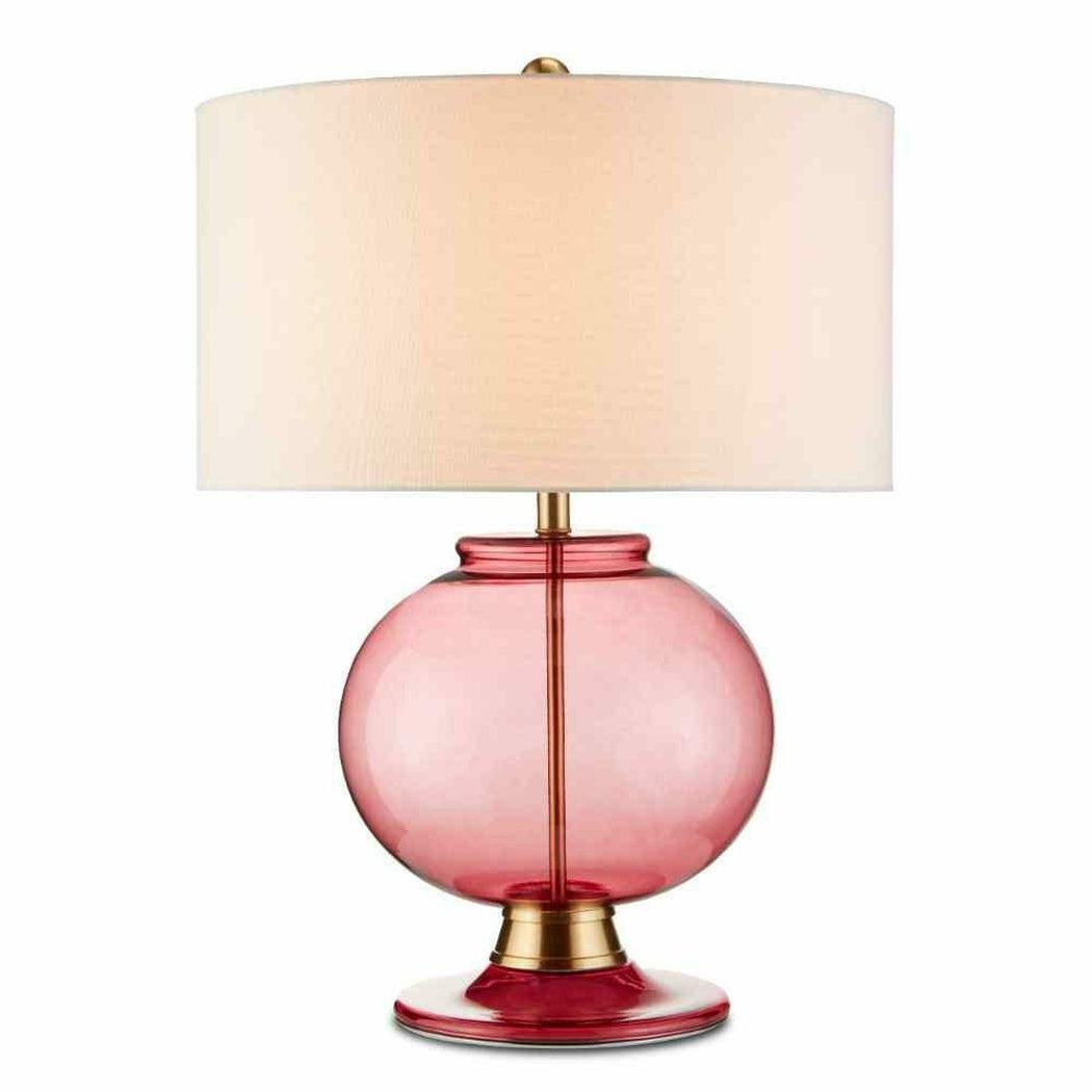 Clear Red Brass Jocasta Red Table Lamp Table Lamps Sideboards and Things By Currey & Co