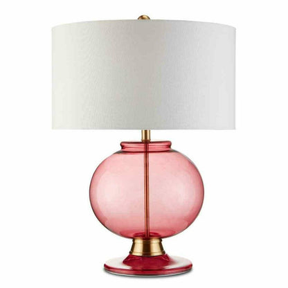 Clear Red Brass Jocasta Red Table Lamp Table Lamps Sideboards and Things By Currey & Co