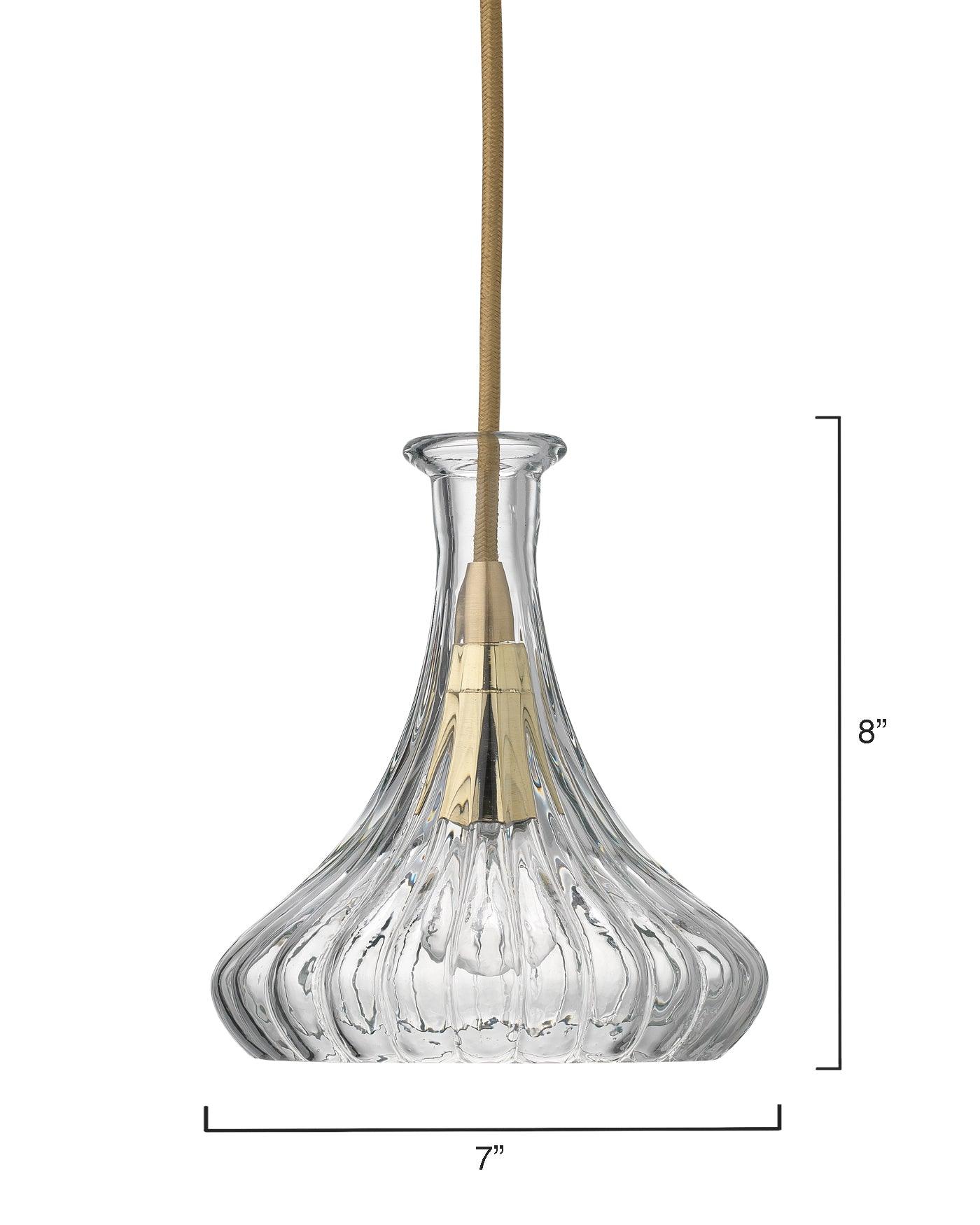 Clear Textured Glass Isabella Carafe Pendant Pendants Sideboards and Things By Jamie Young