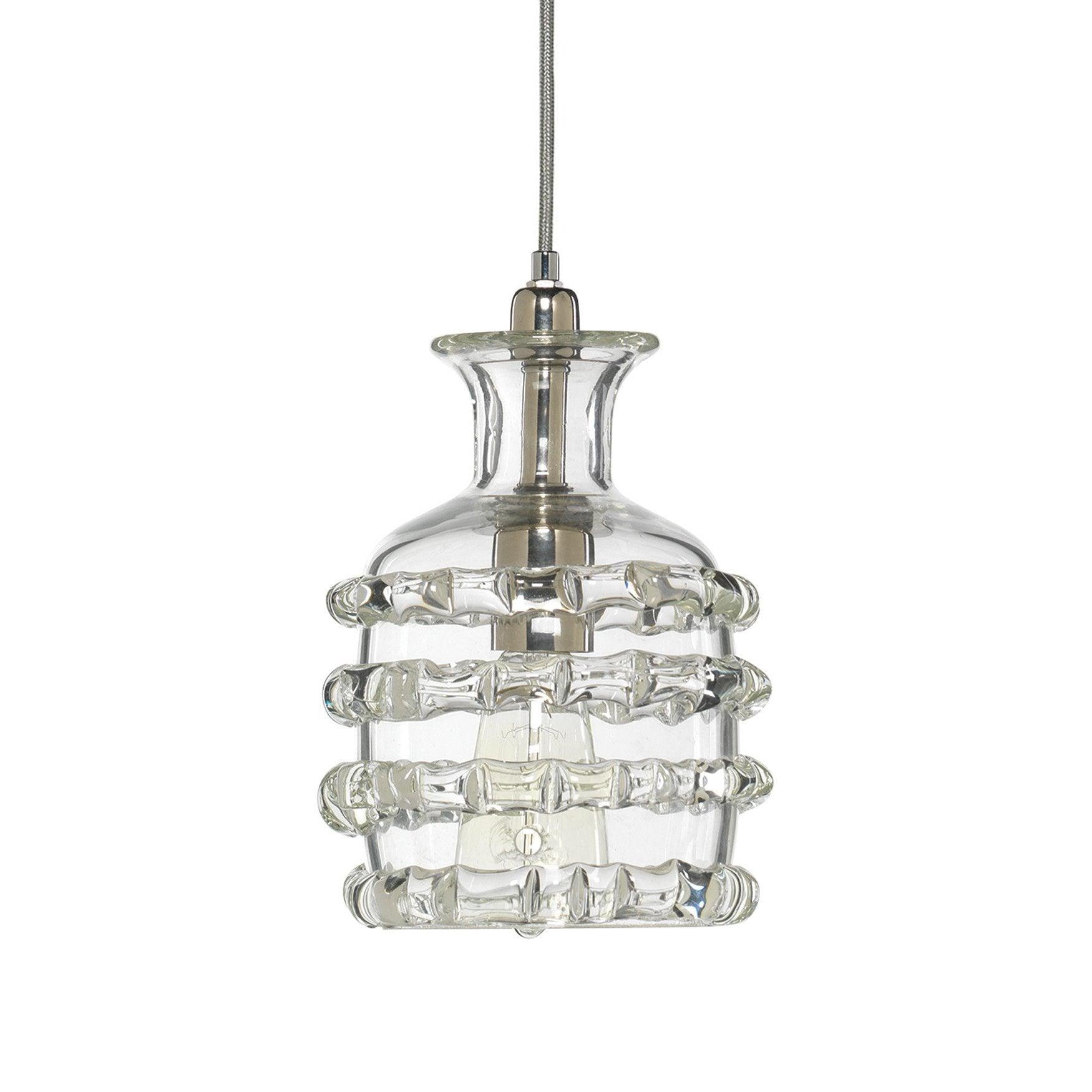 Clear Textured Glass Ribbon Pendant Pendants Sideboards and Things By Jamie Young