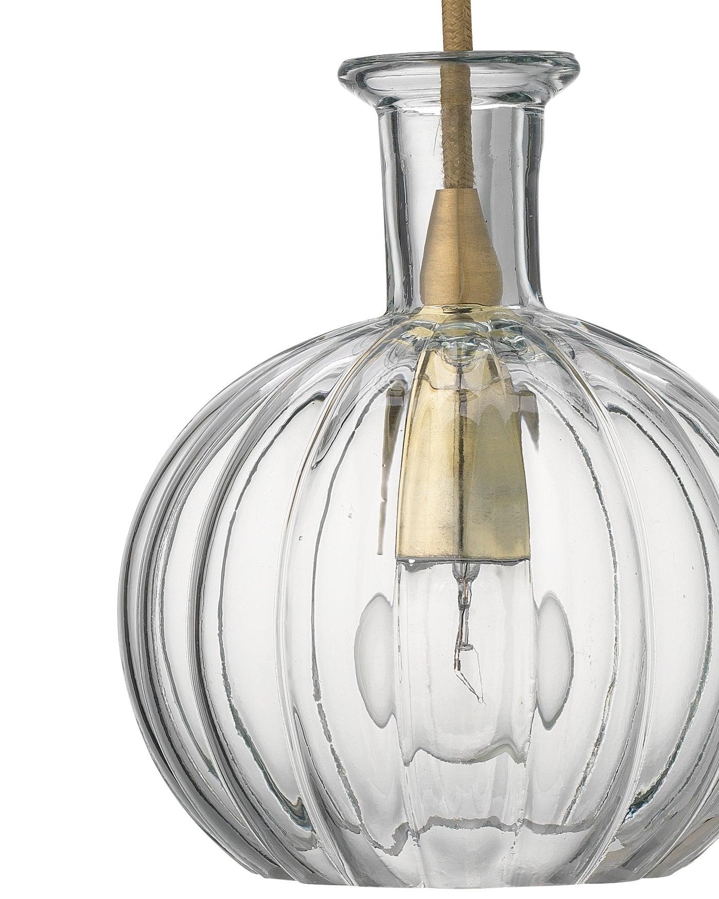 Clear Textured Glass Sophia Carafe Pendant Pendants Sideboards and Things By Jamie Young