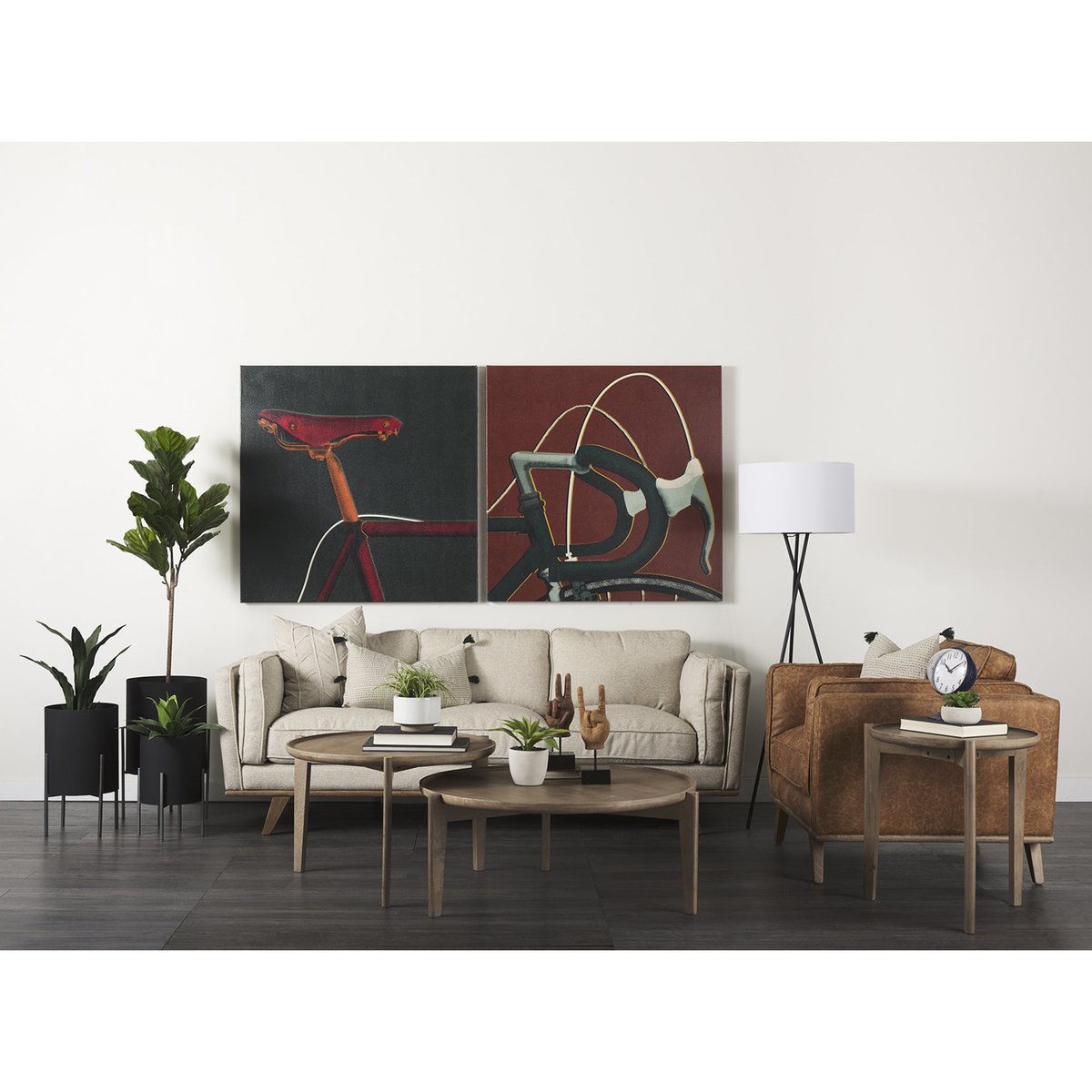 Mercana Cleaver Wooden Round Nesting Coffee Table 2PC
