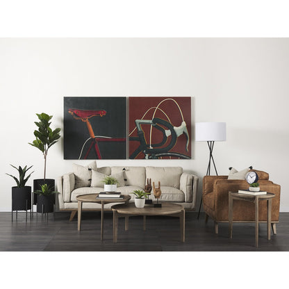 Mercana Cleaver Wooden Round Nesting Coffee Table 2PC