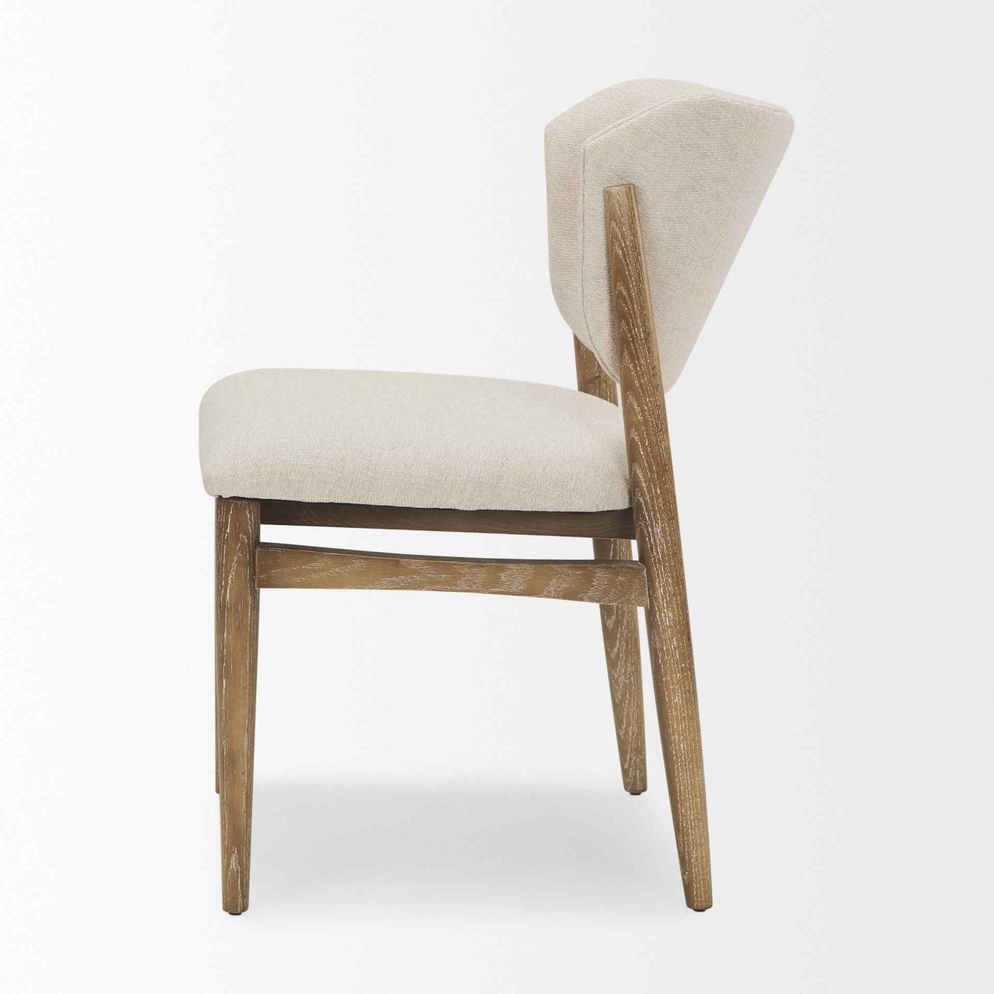 Mercana Cline Cream Fabric Armless Dining Chair 2PC