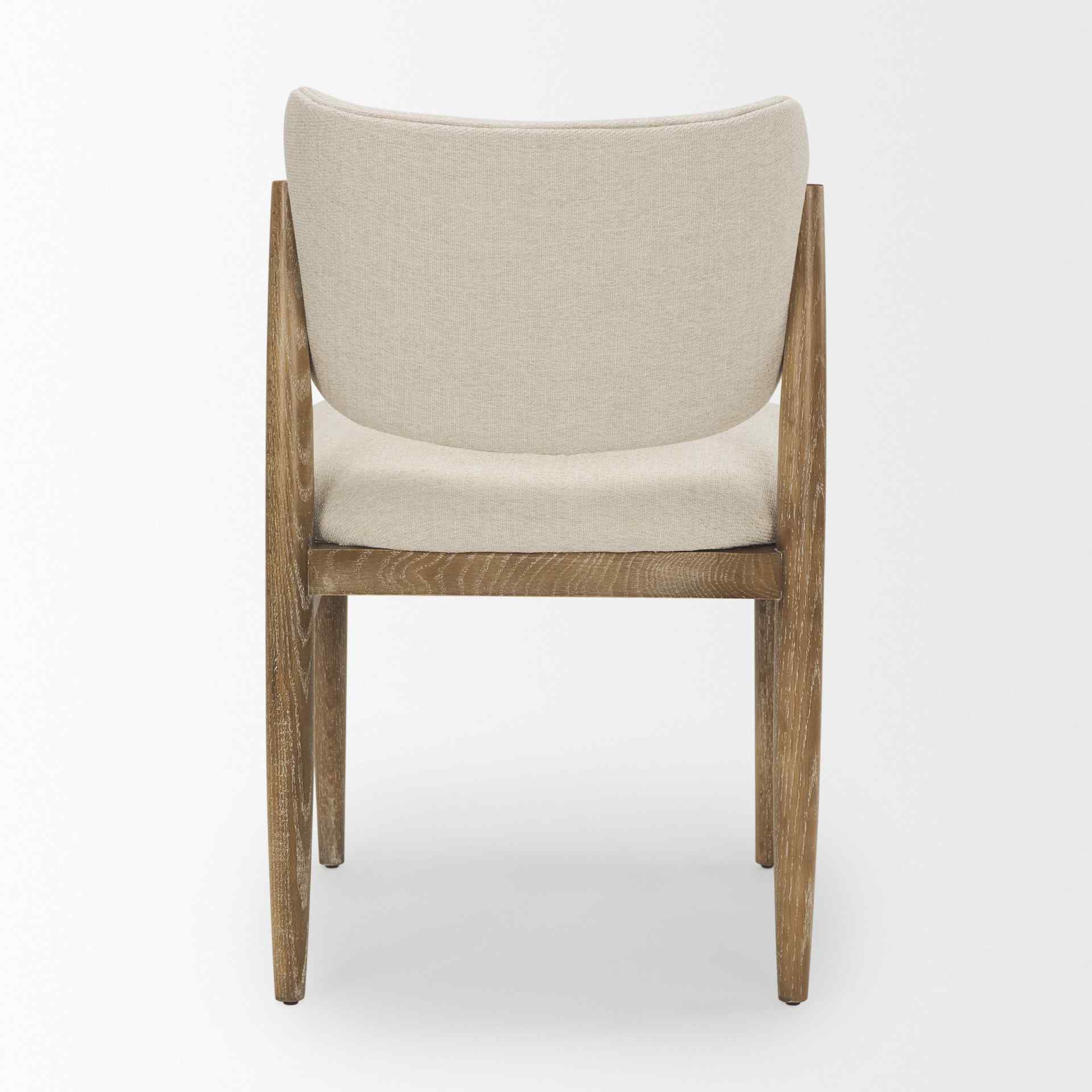 Mercana Cline Cream Fabric Armless Dining Chair 2PC