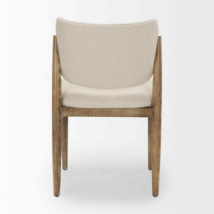 Mercana Cline Cream Fabric Armless Dining Chair 2PC