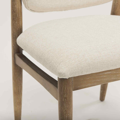 Mercana Cline Cream Fabric Armless Dining Chair 2PC