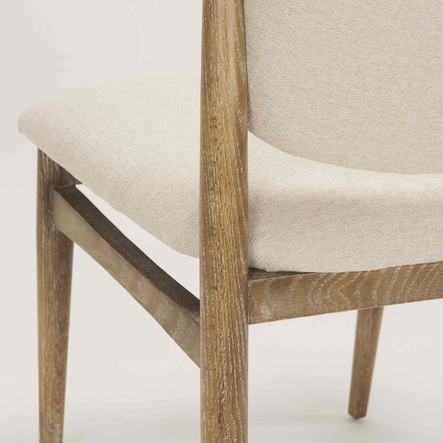 Mercana Cline Cream Fabric Armless Dining Chair 2PC