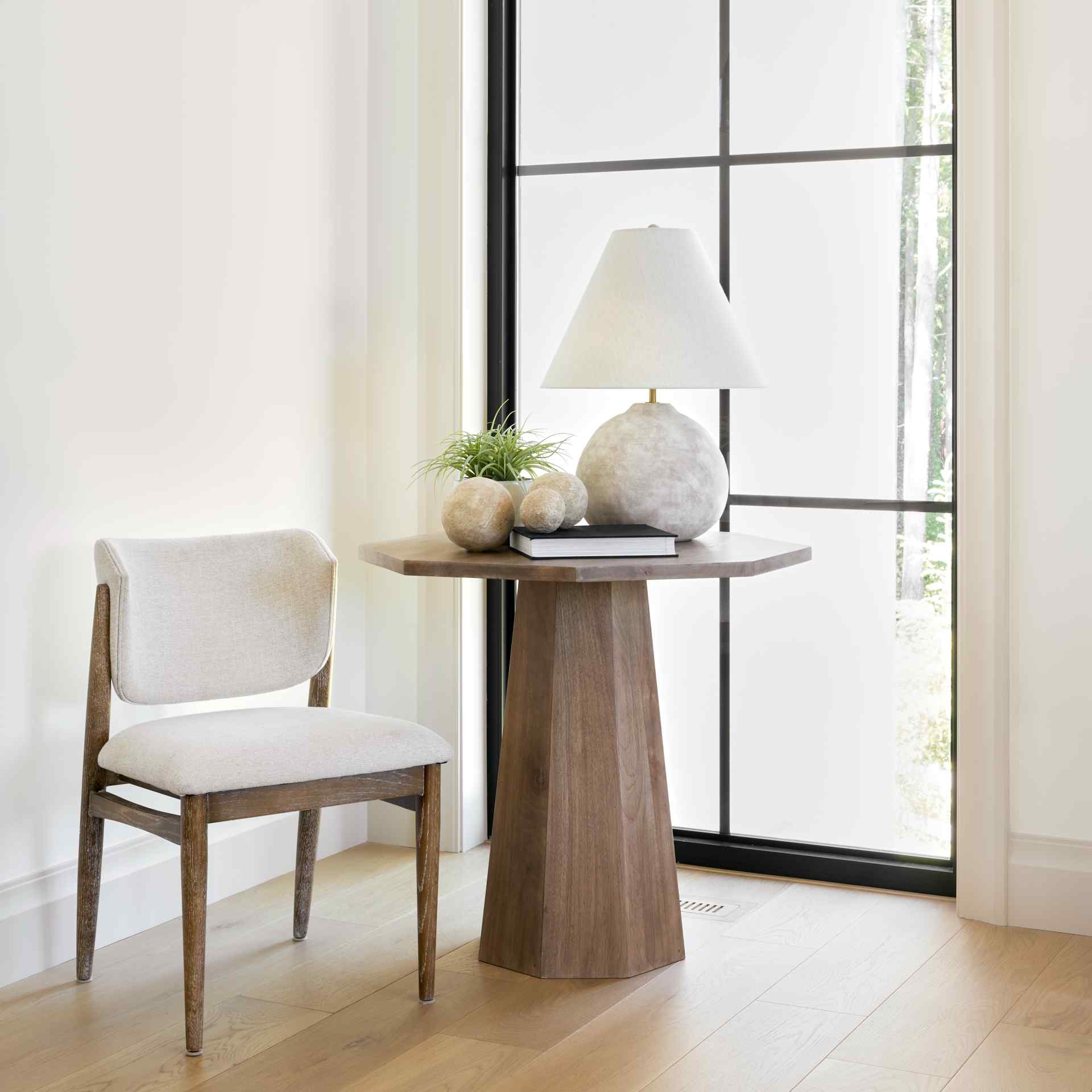 Mercana Cline Cream Fabric Armless Dining Chair 2PC