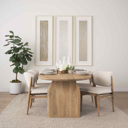 Mercana Cline Cream Fabric Armless Dining Chair 2PC