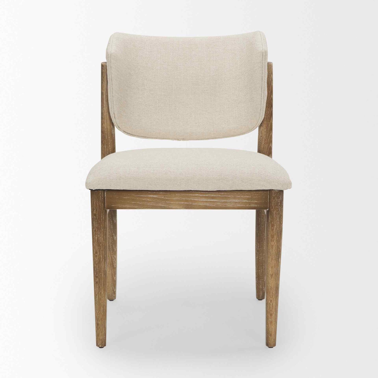 Mercana Cline Cream Fabric Armless Dining Chair 2PC
