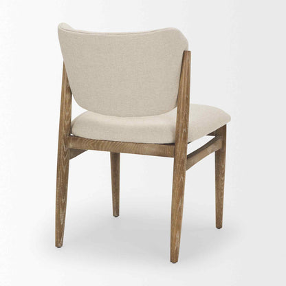 Mercana Cline Cream Fabric Armless Dining Chair 2PC