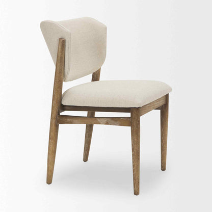 Mercana Cline Cream Fabric Armless Dining Chair 2PC