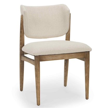 Mercana Cline Cream Fabric Armless Dining Chair 2PC